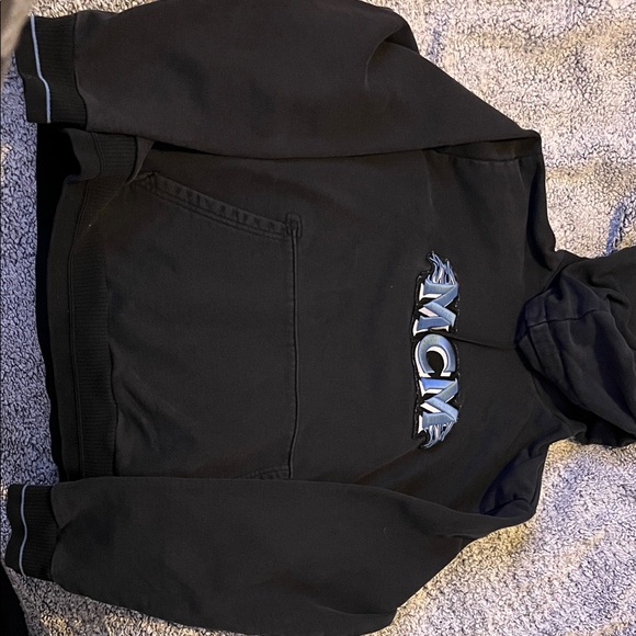 MCM Black Hoodie with Blue Accents